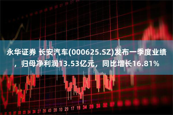 永华证券 长安汽车(000625.SZ)发布一季度业绩，归母净利润13.53亿元，同比增长16.81%