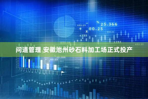 问道管理 安徽池州砂石料加工场正式投产