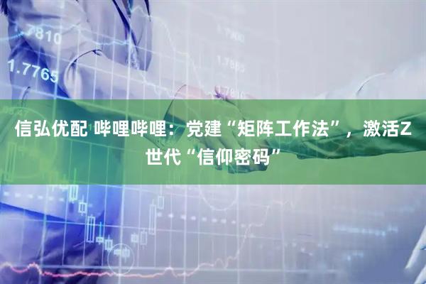 信弘优配 哔哩哔哩：党建“矩阵工作法”，激活Z世代“信仰密码”