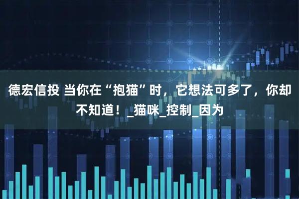 德宏信投 当你在“抱猫”时，它想法可多了，你却不知道！_猫咪_控制_因为