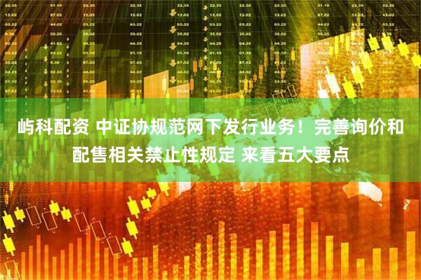 屿科配资 中证协规范网下发行业务！完善询价和配售相关禁止性规定 来看五大要点